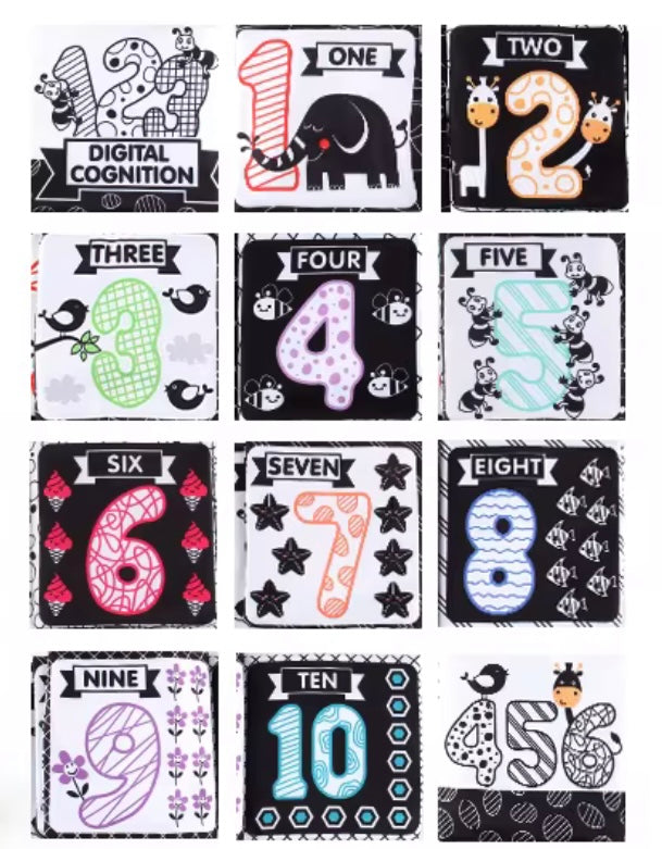 Black & White Montessori Baby Soft Book | Visual & Brain Development Toy (0–36 Months)