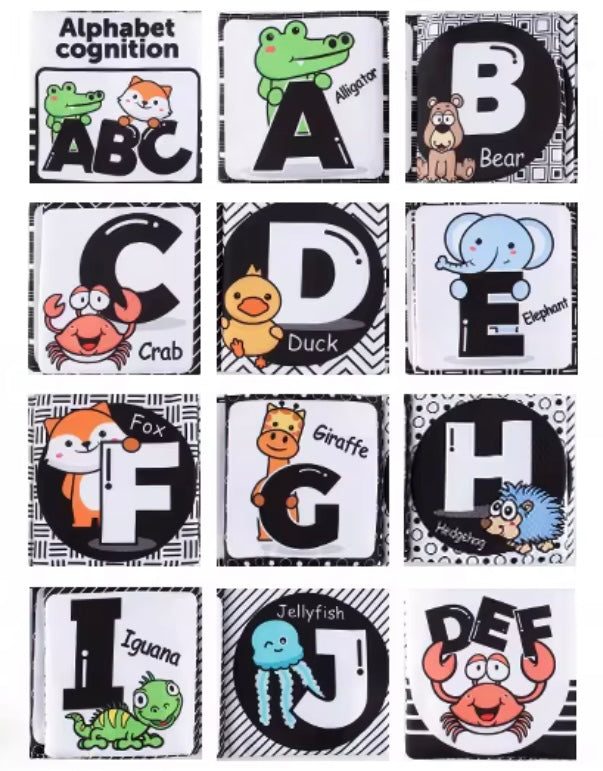 Black & White Montessori Baby Soft Book | Visual & Brain Development Toy (0–36 Months)