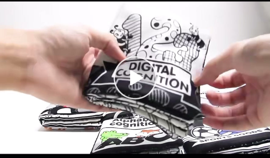 Black & White Montessori Baby Soft Book | Visual & Brain Development Toy (0–36 Months)